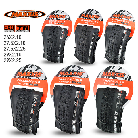 MAXXIS CrossMark II neumáticos sin cámara MTB 26x2,1 27.5x2.1/2.25 29x2.1/2.25 neumático plegable EXO protección TR listo para XC Racing ► Foto 1/6