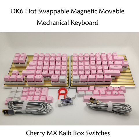 DIY DK6 intercambiables en caliente magnético móvil teclas Macro Cherry MX Kaih caja de interruptores programable RGB Teclado mecánico para Gamer ► Foto 1/6