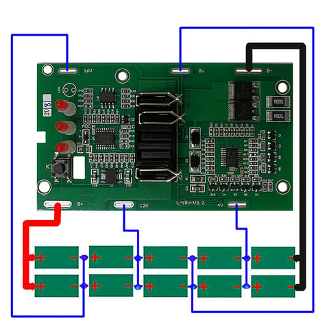 Carcasa de batería de ion de litio de 20V, juego de placa de circuito PCB de protección para Einhell Power x-change 18V Li-ion 4511396 ► Foto 1/6