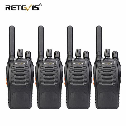 4 piezas de mano Walkie Talkie RETEVIS H777 3 W UHF transceptor Radio de dos vías de la estación de comunicador de dos vías de Radio walkie-Talkie Hotel ► Foto 1/6