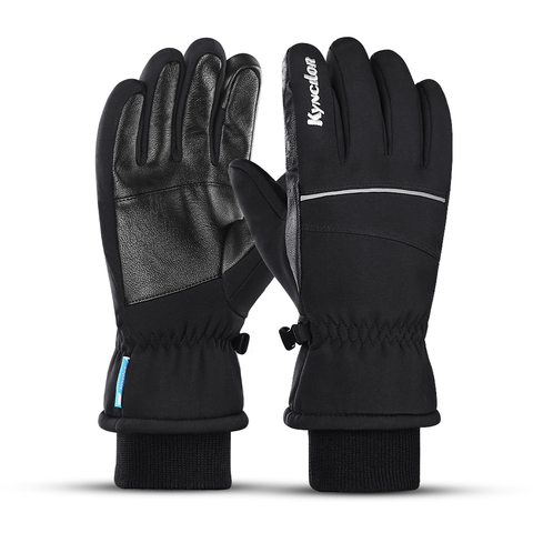 Guantes cálidos para Snowboard de montaña para hombre y mujer, manoplas para esquí en nieve, resistentes al agua, color negro, M, L, XL, Invierno ► Foto 1/6