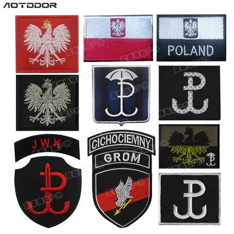 Parche de bandera de Polonia pulido, insignia del ejército para chaqueta, accesorios de mochila, parches militares ► Foto 1/6