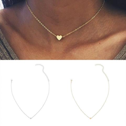 Bohemia Simple Luna, Estrella y corazón collar gargantilla para mujeres collar de cadena colgante en el cuello collares para regalo de joyería collar ► Foto 1/6