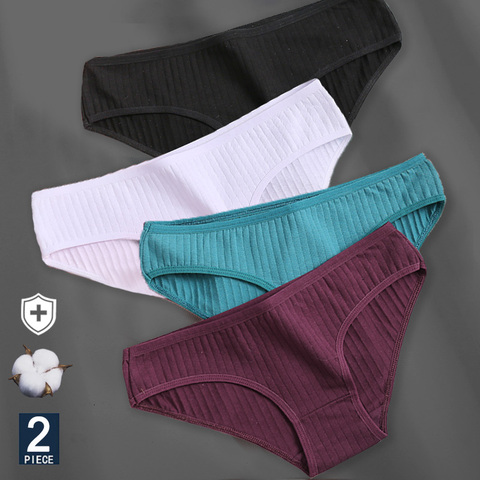 Bragas de algodón para mujer, ropa interior Sexy de 6 colores sólidos, calzoncillos femeninos, lencería íntima, conjunto de bragas, 2 uds. ► Foto 1/6