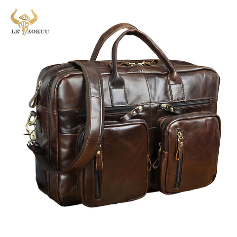 Maletín de negocios de cuero Original para hombre, bolsa de viaje para documentos, portátil, portafolio, k1013 ► Foto 1/6