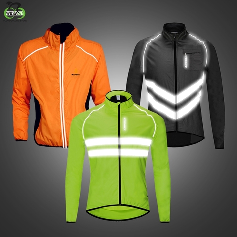 WOSAWE-Chaqueta de ciclismo para hombre, cortavientos a prueba de viento, impermeable, transpirable, ligera, chaleco reflectante ► Foto 1/6