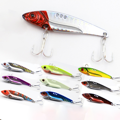 NUEVO LÁSER de Metal VIB pesca 7/12/15g aparejo de pesca Crankbait vibración cuchara Spinner se hunde cebo frente ► Foto 1/6