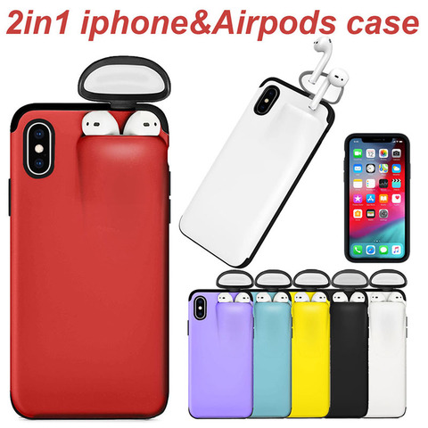 Para soporte de AirPods para iPhone 11 Pro Max funda Xs Max Xr X 10 8 7 Plus SE 2022 funda dura Original Venta caliente Dropshipping ► Foto 1/6