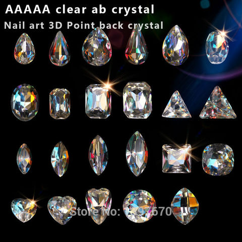 20 Uds multi-Forma de cristal brillante AB Cristal de strass de pointback piedra decoración de Arte de uñas de la joyería de diy manicura Accesorios ► Foto 1/6