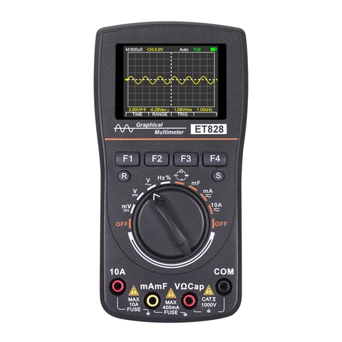 Osciloscopio Digital inteligente, multímetro gráfico de rango automático, pantalla de 2,4 pulgadas, 1MHz, 2,5 MSPS, para prueba electrónica, ET828 ► Foto 1/6