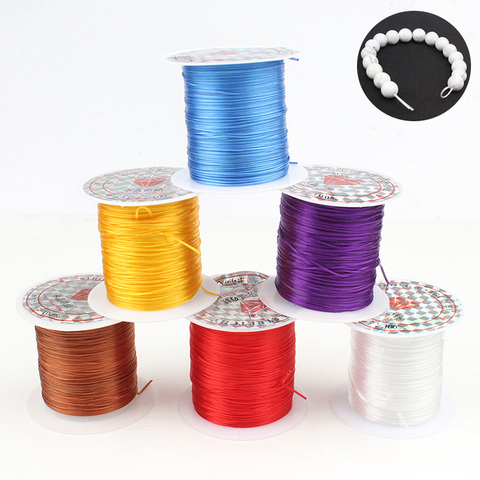 10m/0,8mm rollo Multi-Colores estiramiento fuerte elástico cordón cable cadena hilo cordón con cristales para fabricación de joyería DIY pulseras ► Foto 1/6