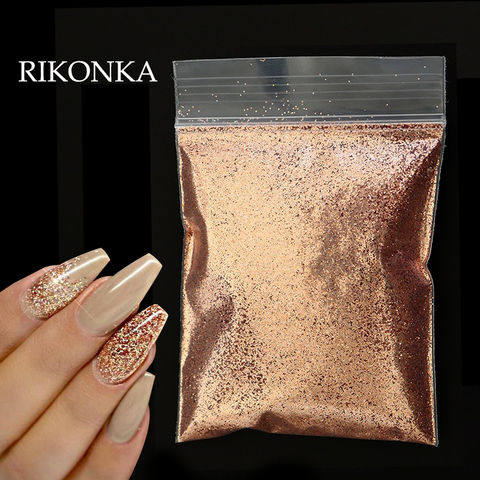 Polvo de hojuelas de purpurina para uñas dorado y plateado de 10g, esmalte de pigmentos cromado brillante, decoraciones para manicura y arte de uñas ► Foto 1/6