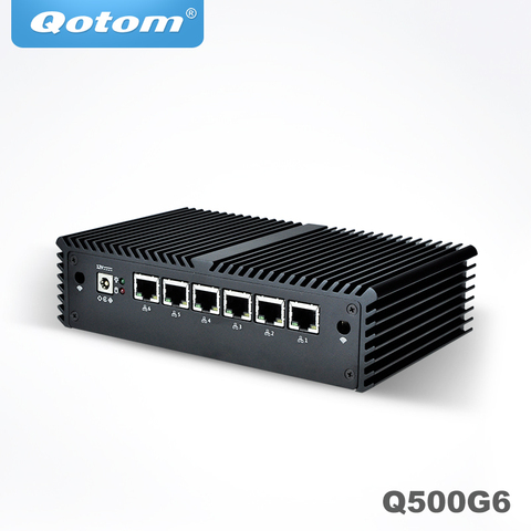 Qotom 6 LAN Mini PC Core i3-7100U/ i5-7200U/ i7-7500U procesador AES-NI Pfsense Router cortafuegos sin ventilador Mini PC de escritorio X86 ► Foto 1/6