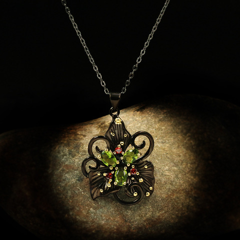 Estilo Vintage bohemio flor geométrica doble Zircon collar tipo cadena hasta la clavícula de damas de lujo joyas de plata 925 collar de encanto ► Foto 1/5