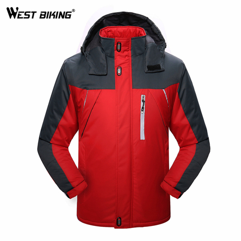 WEST BIKING-Chaqueta térmica de invierno para hombre, ropa para deportes de bicicleta de montaña, para acampar al aire libre, esquí ► Foto 1/6