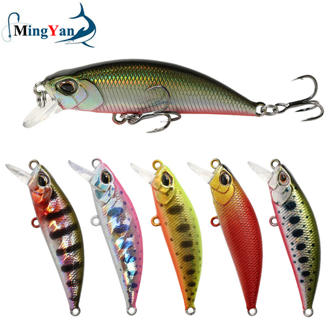 1 Uds. De señuelos de pesca de pececillos ojos 3D 50mm 5g plástico duro carnada señuelos artificiales Wobbler Crankbait Pesca de Mar de invierno aparejos de lubina ► Foto 1/6