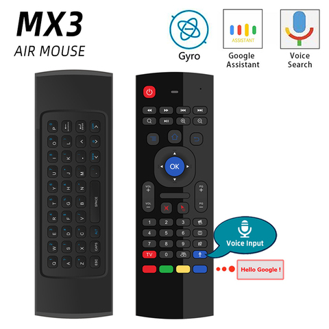 Teclado inalámbrico MX3 MX3-L para caja Android tv, dispositivo retroiluminado con Control remoto por voz, 2,4G, RF, para decodificador H96 Max X96 mini ► Foto 1/6