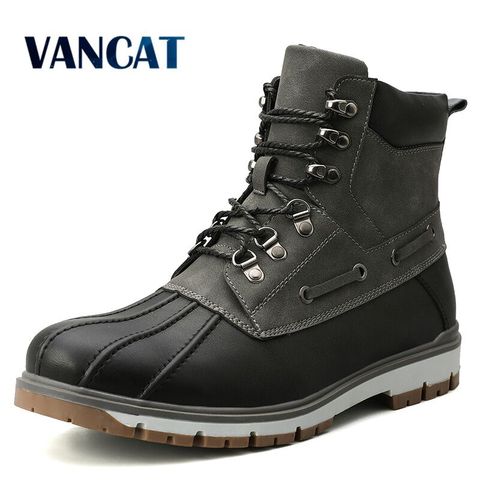 La marca de los hombres de invierno gruesas botas de nieve botas de encaje de los hombres botas impermeable al aire libre de los hombres botas de motocicleta 38-47 38-47 38-47 ► Foto 1/6