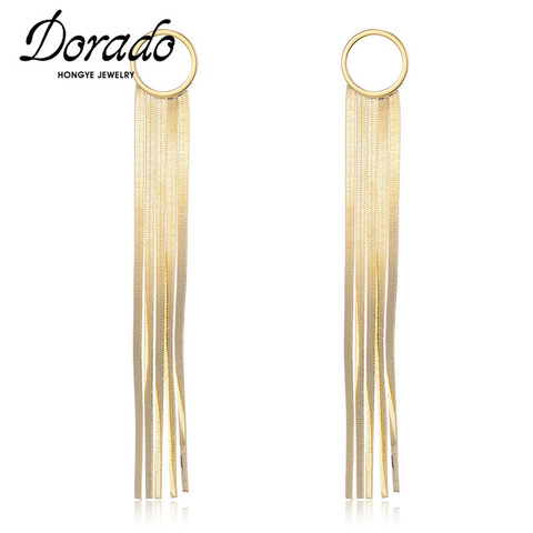 Dorado larga borla pendiente con forma de gota circular para las mujeres Retro nuevo colgante de aleación de joyería de moda Boucle D'Oreille Femme 2022 gran oferta ► Foto 1/6