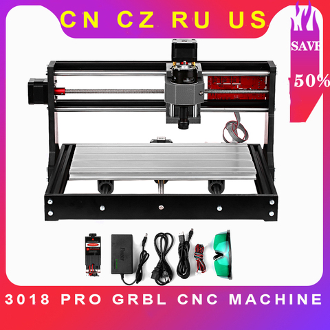 Máquina CNC 3018 Pro GRBL DIY, Mini enrutador CNC, máquina cortadora de fresado Pcb de 3 ejes, enrutador de madera grabador con controlador fuera de línea ► Foto 1/6