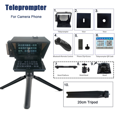 Mini cámara de teléfono DSLR, Teleprompter para entrevista, lector de voz, grabación, portátil, con Control remoto ► Foto 1/6