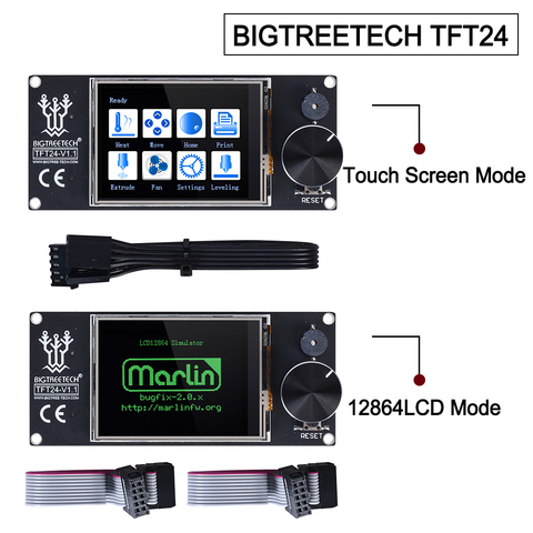 Piezas de impresora 3D BIGTREETECH TFT24 V1.1, pantalla de visualización táctil 12864LCD VS MKS TFT2.4 para SKR PRO SKR V1.4 turbo Ender 3, actualización ► Foto 1/6