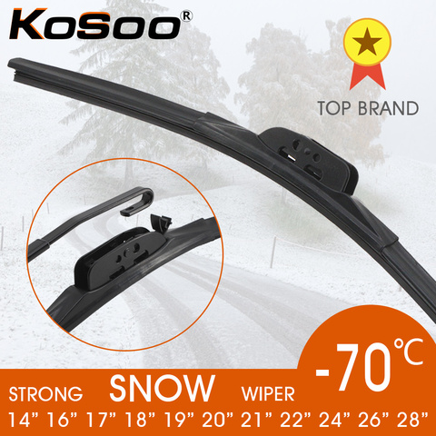 Escobilla limpiaparabrisas de coche para nieve, gancho en U, parabrisas de goma Natural de 14, 16, 17, 18, 19, 20, 21, 22, 24, 26 y 28 pulgadas, accesorios para coche ► Foto 1/6