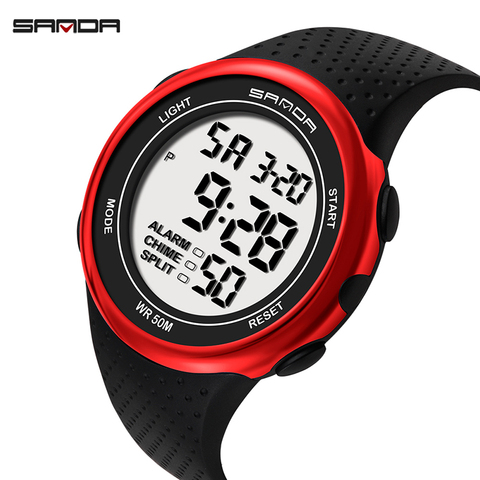 Sanda 375-relojes digitales Led para hombre, reloj electrónico de lujo para buceo, natación, deportivo, Masculino ► Foto 1/5