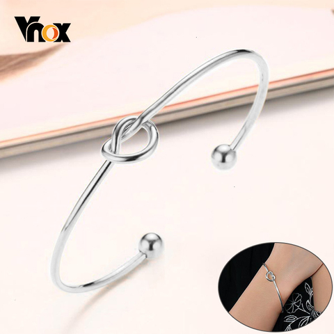 Vnox elegante mujer Acero inoxidable nudo brazalete pulseras brazaletes de acero inoxidable regalos para ella ► Foto 1/6