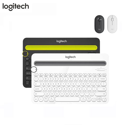 Logitech-teclado inalámbrico K480 con Bluetooth, juego de ratón, multidispositivo con ranura para soporte de teléfono para Windows, Mac OS, iOS y Android ► Foto 1/6