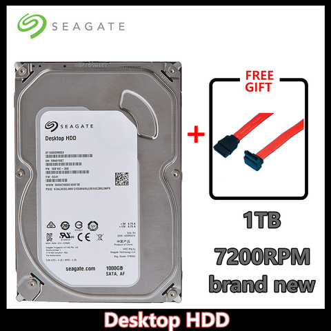 Seagate-unidad interna desnuda, 1TB HDD SATA 6 Gb/s 64MB caché 3,5-pulgadas 7200 RPM (ST1000DM003) ► Foto 1/4