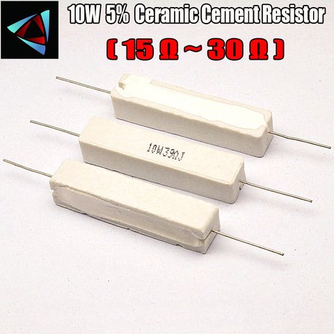 Resistencia de cemento de cerámica R, componente pasivo de resistencia, 10W, 5%, 15, 20, 22, 24, 30 ohm ► Foto 1/1