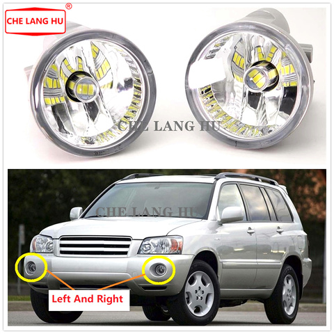 Lámpara LED antiniebla para coche Toyota Highlander, parachoques delantero, luz antiniebla con bombillas, 2004, 2005, 2006, 2007 ► Foto 1/6