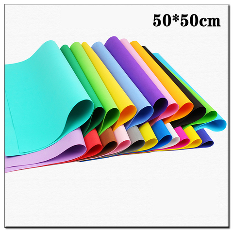 10 Uds papel de esponja de Color 50*50cm de espesor Manual DIY rompecabezas material de goma de jardín de infancia 0,8mm hoja grande de papel de espuma ► Foto 1/5