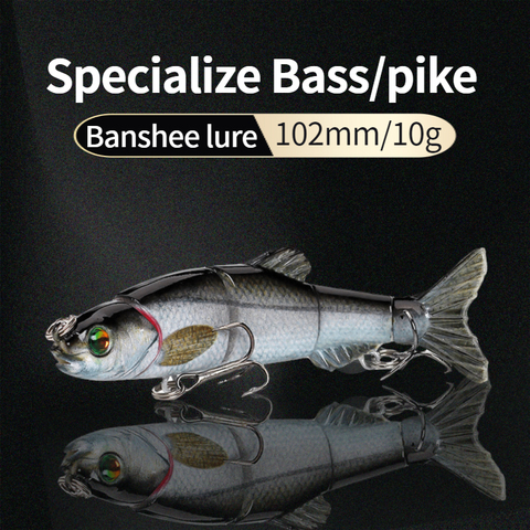 Banshee-señuelo de pesca de hundimiento, cebo duro de 5 segmentos, Artificial, multiarticulado, Swimbait para Lucio/lubina, Crankbaits, 102mm, 10g ► Foto 1/6