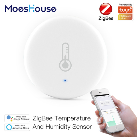 Tuya-Sensor inteligente ZigBee de temperatura y humedad, dispositivo de seguridad alimentado por batería con aplicación Tuya Smart Life, Alexa y Google Home ► Foto 1/6