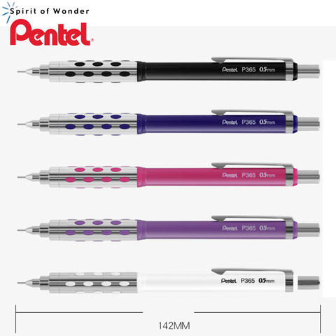 1 Uds Pentel lápiz de metal mecánico 0,5mm P365 de metal no-slip tipo lápiz automático bajo peso goma antideslizante cojín de masaje ► Foto 1/6