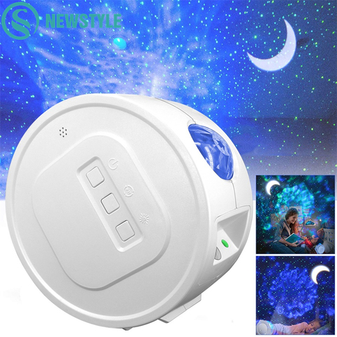 Proyector de cielo estrellado para niños, lámpara LED de noche de luna, estrella, nebulosa, ola de mar, olas de agua, 6 colores, novedad ► Foto 1/6