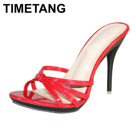 TIMETANG-Sandalias de Stiletto tejidas caladas para mujer, zapatillas cómodas e informales, para exteriores, novedad de verano 2022 ► Foto 1/6