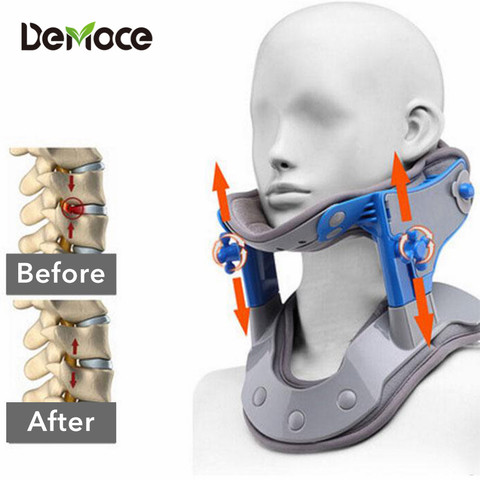 Dispositivo de tracción Cervical para aliviar el dolor de espalda, Corrector de Espina de cuello ajustable calentado, soporte de ortosis ► Foto 1/6