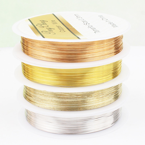 A +++-cable de cobre de 0,3/0,4/0,5/0,6mm, cordón de cuentas de 4 colores para fabricación de joyas, pulsera de Color fijo de larga duración sin decoloración ► Foto 1/6