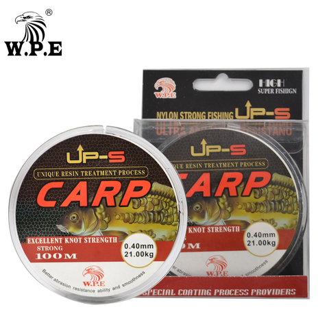 Marca W.P.E UP-S carpa 100 m línea de pesca de nailon de doble color 0,20mm-0,60mm línea de nailon de monofilamento 6 KG-36 KG línea de pesca de carpa ► Foto 1/6