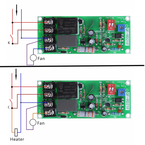 Módulo de relé de Control de temporizador ajustable de AC100V-220V, placa de interruptor de retardo de apagado para ventilador de escape ► Foto 1/5