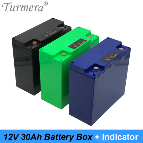 Caja de almacenamiento de batería Turmera 12V 30Ah con indicador de capacidad construir 48 piezas 18650 batería para fuente de alimentación ininterrumpida 12V ► Foto 1/6