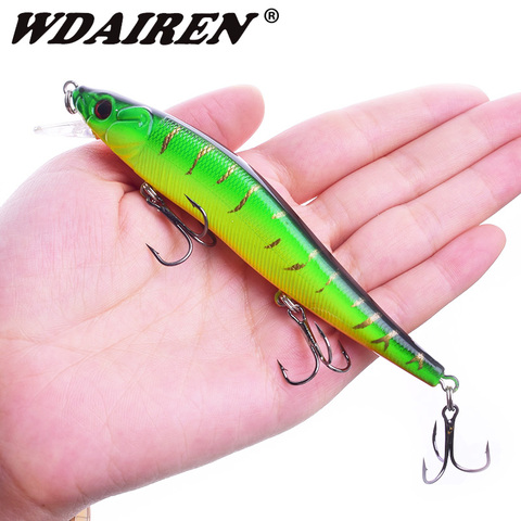 WDAIREN-señuelo de pesca duro, pececillo con láser, 11,5 cm, 13,5g, Japón, Crankbait Bass, cebo de plástico Artificial con aparejos de gancho ► Foto 1/6