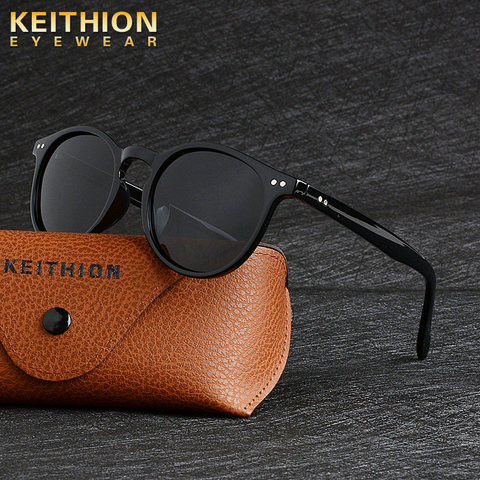 KEITHION diseño Unisex ultraligero TR90 polarizado Gafas De Sol hombres mujeres conducción Gafas redondas De Sol Vintage Gafas De Sol ► Foto 1/6