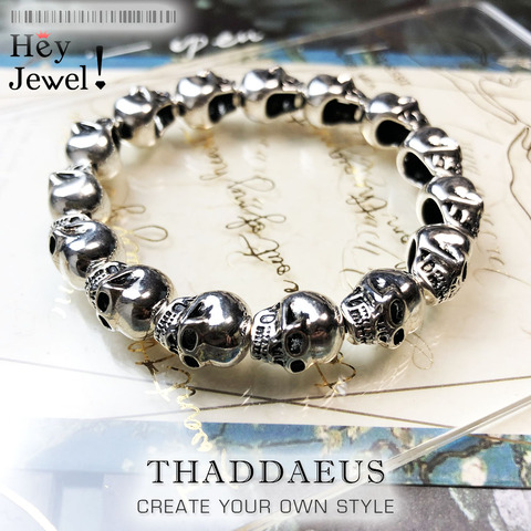 Pulsera de Calavera, estilo europeo, accesorios de joyería DIY, joyería buena para hombres y mujeres, 2017 regalo en plata, Super Deals ► Foto 1/6