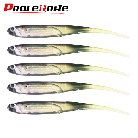 Uds colores mezclados láser Wobblers suaves señuelos de 10cm 3g fácil ojo plantilla Swimbait artificiales de silicona para carpa cebo aparejos de pesca lubina ► Foto 1/6