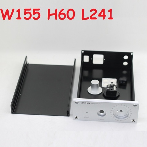 Auricular caja DIY HIfi Audio en casa de W155 H60 L241 de aluminio caso amplificador de auriculares de chasis 1506 para LM1875 LM3886 ► Foto 1/6