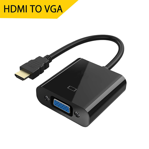 Adaptador convertidor de vídeo HDMI macho a VGA RGB hembra, Cable de HDMI-VGA, Monitor de 1080P, HDTV para ordenador portátil, PC, TV, proyector ► Foto 1/6